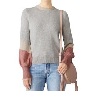 Cupcakes & Cashmere Greenville Colorblock Sweater Grey Pink - Size S